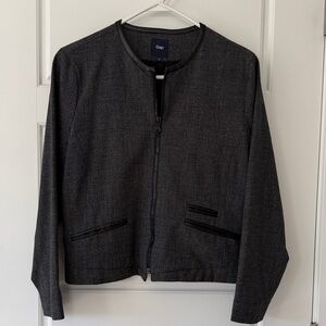 GAP Women's Charcoal Zip-Front Blazer